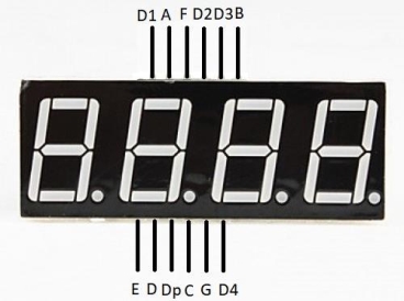4 digit 7 segment display
