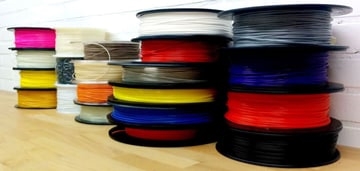 Filament comes in many different colors and materials