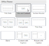 Different slide layouts