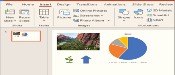 Insert pictures, shapes, and charts