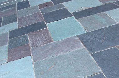 Slate tile flooring