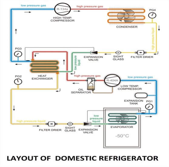 01 - LAYOUT OF TYPICAL DOMESTIC REFRIGERATOR - REFRIGERATOR LAYOUT