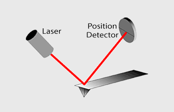 Graph showing the laser and the position detector