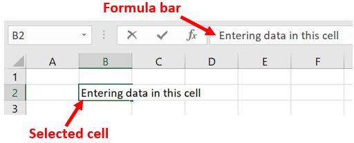 Entering data in a spreadsheet cell