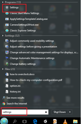 PC System Settings