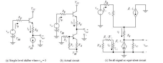 Level shifter, practical operational amplifier, circuit simulation