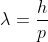 https://latex.codecogs.com/gif.latex?%5Clambda%20%3D%5Cfrac%7Bh%7D%7Bp%7D