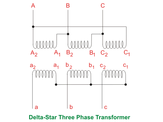 delta star three phase transformer