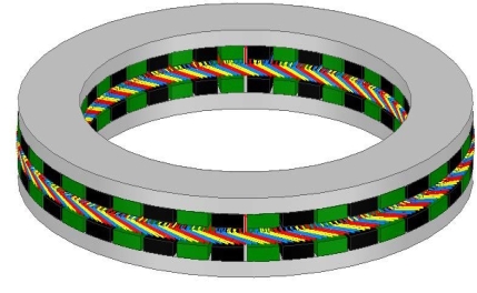 The 3D model of the commercially available distributed winding coreless...  | Download Scientific Diagram