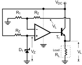 Basic op-amp voltage regulator