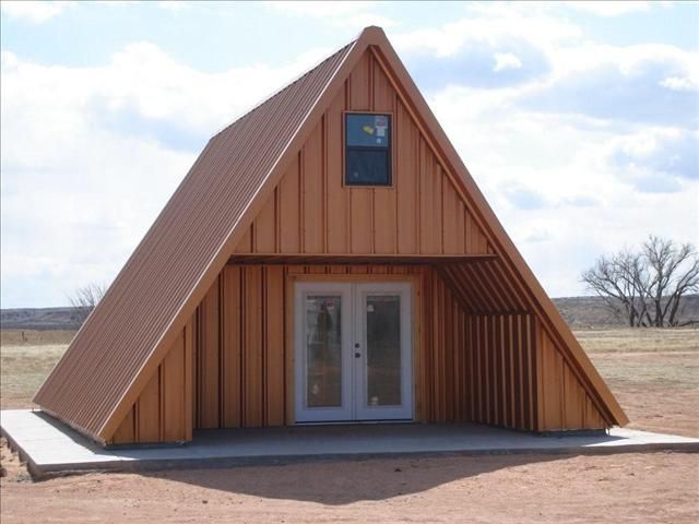 A-frame Cabin House ; w/all metal roof exterior. | A frame cabin, Cabin  homes, Cabins and cottages