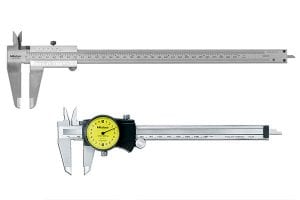 Description: Vernier caliper in comparison to a dial caliper