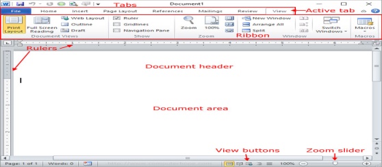 Microsoft Word document diagram