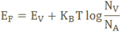 The Fermi level for p-type semiconductor is given as