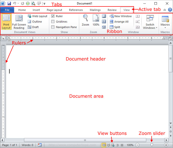 Microsoft Word document diagram