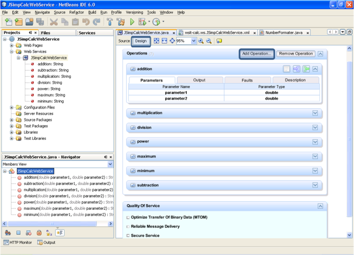 Create Web Service Netbeans WS Add Operation Button