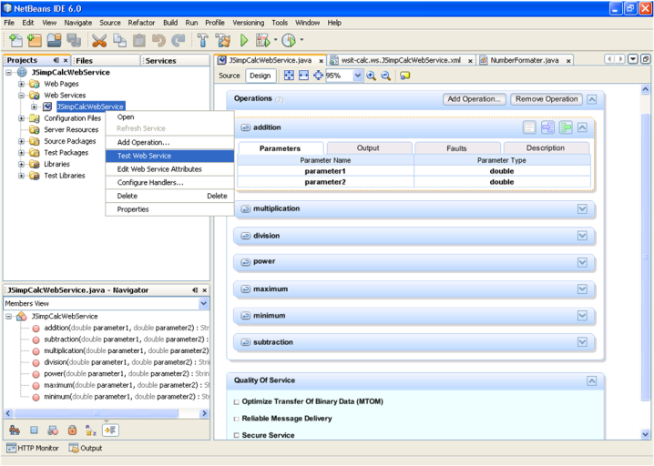 Create Web Service Netbeans Test Web Service