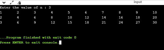 Nested Loops in C