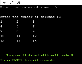 Nested Loops in C