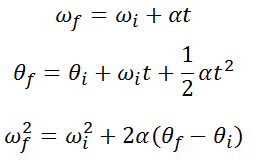 Kinematic Equations for Constant Angular Acceleration