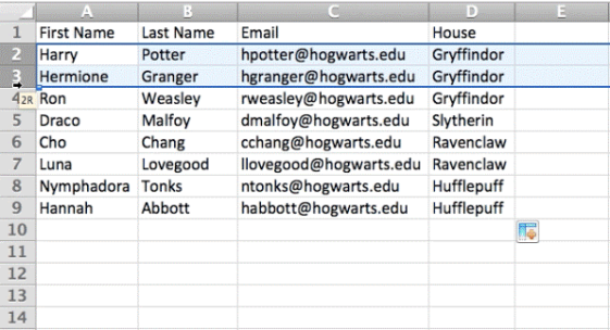 insert Spaces on Excel