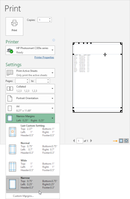 Adjust Page Margins