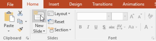Inserting a new slide with the same layout