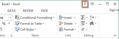 Help button in Excel