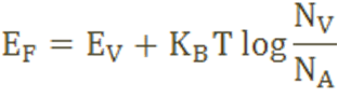 The Fermi level for p-type semiconductor is given as