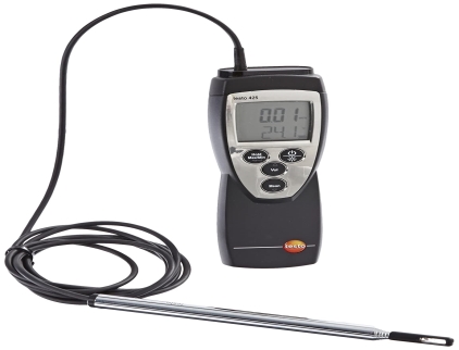 Testo 425 Compact Digital Hot-Wire Anemometer, 0 to 20 m/s ...