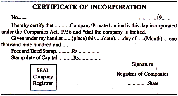 Certificate of Incorporation