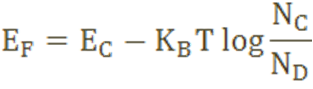 The Fermi level for n-type semiconductor is given as