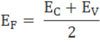 The fermi level for intrinsic semiconductor is given as