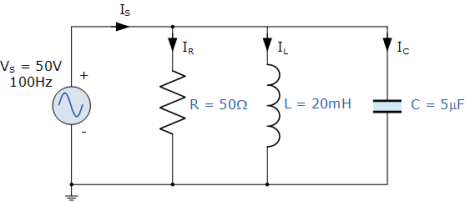 parallel rlc circuit for question 1