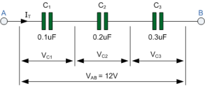 capacitors in series circuit